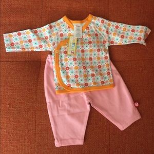 Zutano newborn baby kimono top and pant set NWT